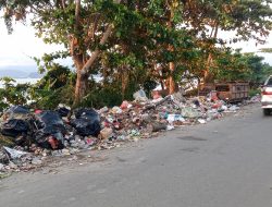 Warga Keluhkan Bau Tak Sedap: Tumpukan Sampah di Jalan Pantai Desa Tuwokona, Diduga Tak Terurus.
