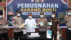 Gelar Kegiatan Tindak Pidana Narkotika, Polres Halmahera Selatan Musnahkan Barang Bukti Tembakau Gorilla, Sabu Biru dan Ganja 