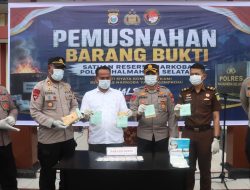 Gelar Kegiatan Tindak Pidana Narkotika, Polres Halmahera Selatan Musnahkan Barang Bukti Tembakau Gorilla, Sabu Biru dan Ganja 