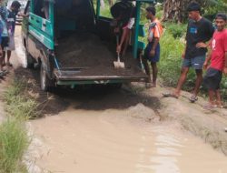 Warga 3 Desa di Gane Timur Selatan Gotong Royong Perbaiki Jalan Rusak, Harap Perhatian Pemerintah 